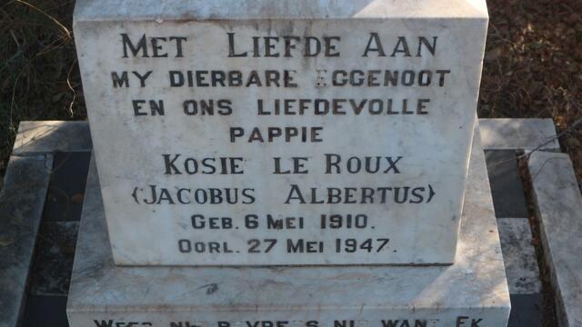 ROUX Jacobus Albertus, le 1910-1947