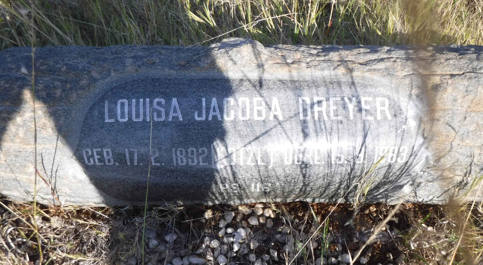 DREYER Louisa Jacoba nee KOTZE 1892-1983
