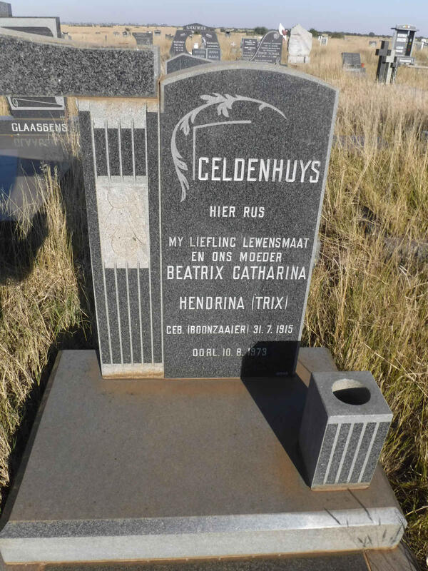 GELDENHUYS Beatrix Catharina Hendrina nee BOONZAAIER 1915-1973