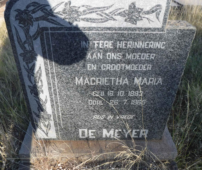MEYER Magrietha Maria, de 1883-1965