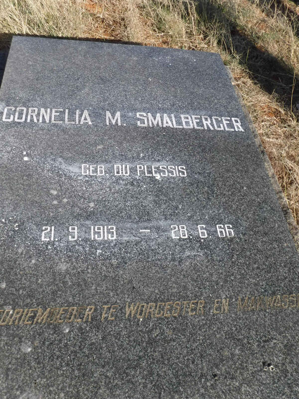SMALBERGER Cornelia M. nee DU PLESSIS 1913-1966
