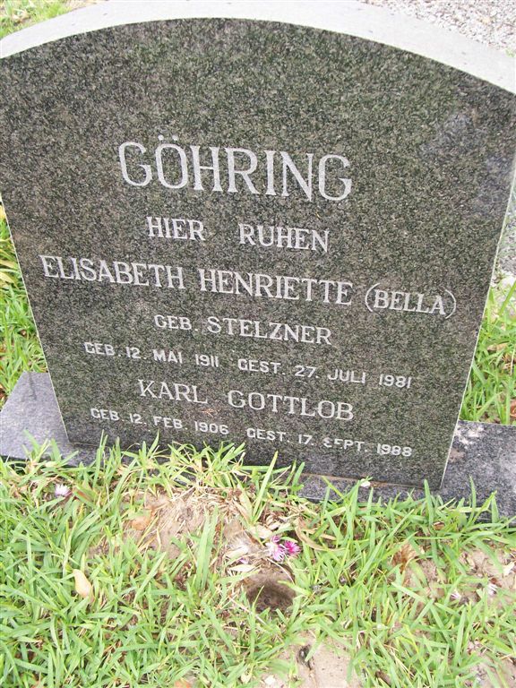 GOHRING Karl Gottlob 1906-1988 & Elisabeth Henriette STELZNER 1911-1981