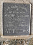 ATTHEWS Martha Albertha Susanna -1952