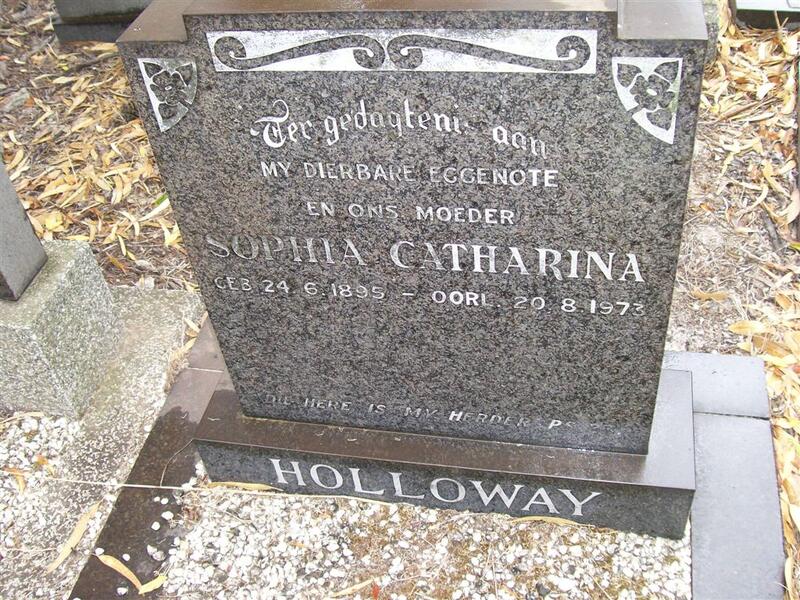 HOLLOWAY Sophia Catharina 1895-1973