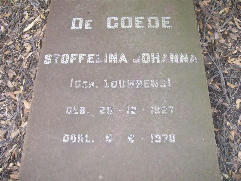 GOEDE Stoffelina Johanna, de nee LOUWRENS 1927-1970