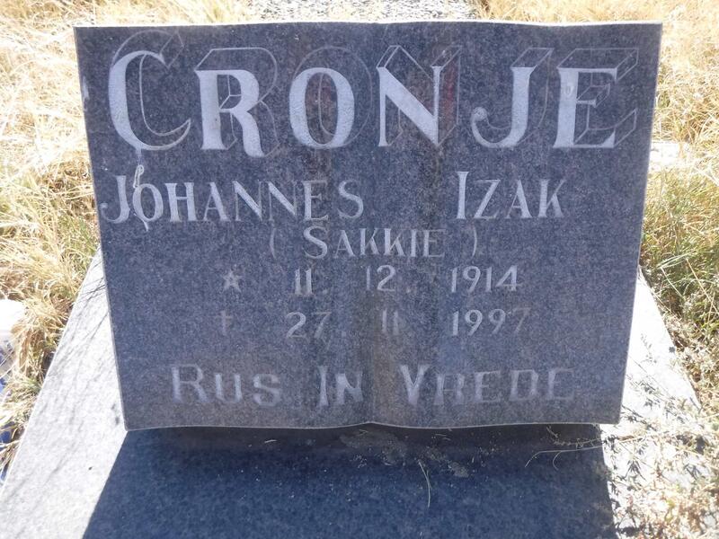 CRONJE Johannes Izak 1914-1997