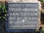 EEDEN Cecilia Johanna, van 1921-2001