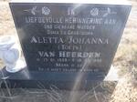 HEERDEN Aletta Johanna, van 1909-1996
