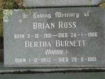 ROSS Brain 1901-1966 & Bertha BURNETT 1903-1981