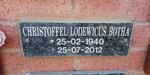 BOTHA Christoffel Lodewicus 1940-2012