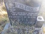 PRETORIUS Francious de Klerk 1921-1982