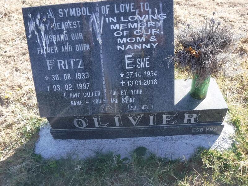 OLIVIER Fritz 1933-1997 & Esme 1934-2018