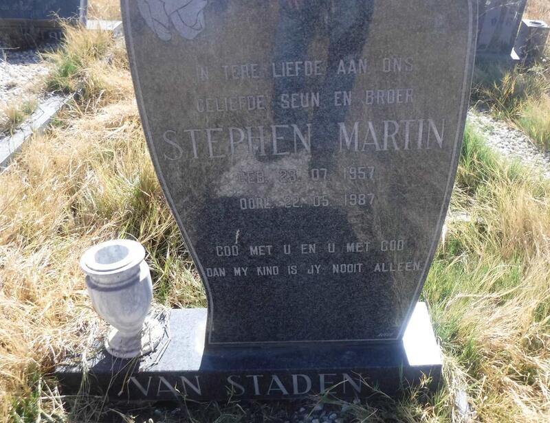 STADEN Stephen Martin, van 1957-1987