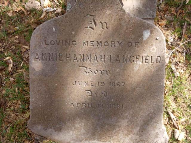 LANGFIELD Annie Hannah 1867-1881