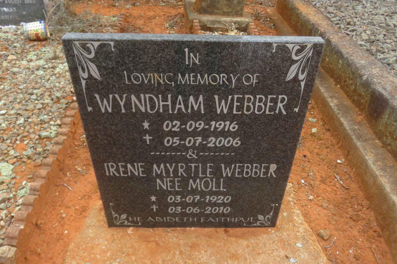 WEBBER Wyndham 1916-2006 & Irene Myrtle MOLL 1920-2010