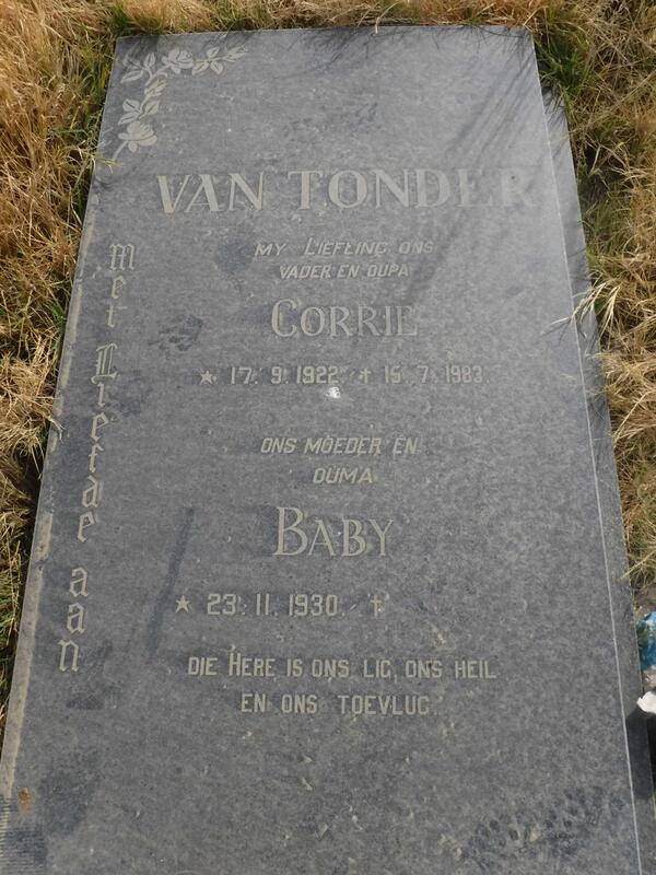 TONDER Corrie, van 1922-1983 & Baby 1930-