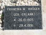 KRüGER Francina M. nee ERLANK 1905-1991