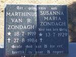 ZONDAGH Marthinus van R. 1919-1984 & Susanna Maria VAN DEN BERG 1929-