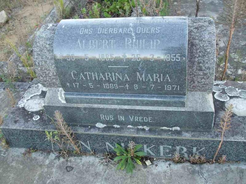 NIEKERK Albert Philip, van 1885-1955 & Catharina Maria 1889-1971