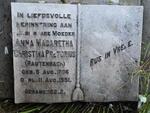 PRETORIUS Anna Magaretha Christina nee RAUTENBACH 1886-1951