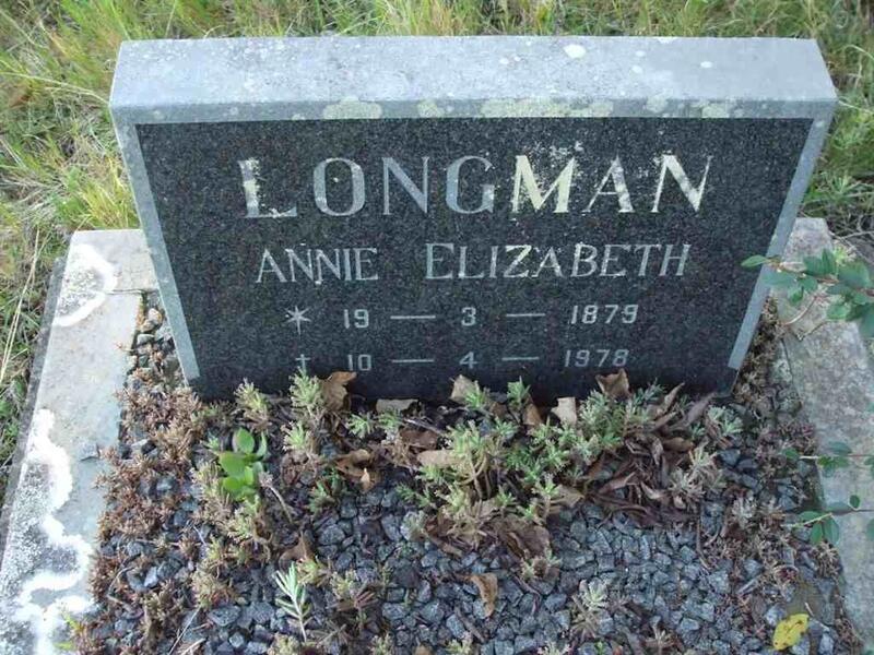 LONGMAN Annie Elizabeth 1879-1978