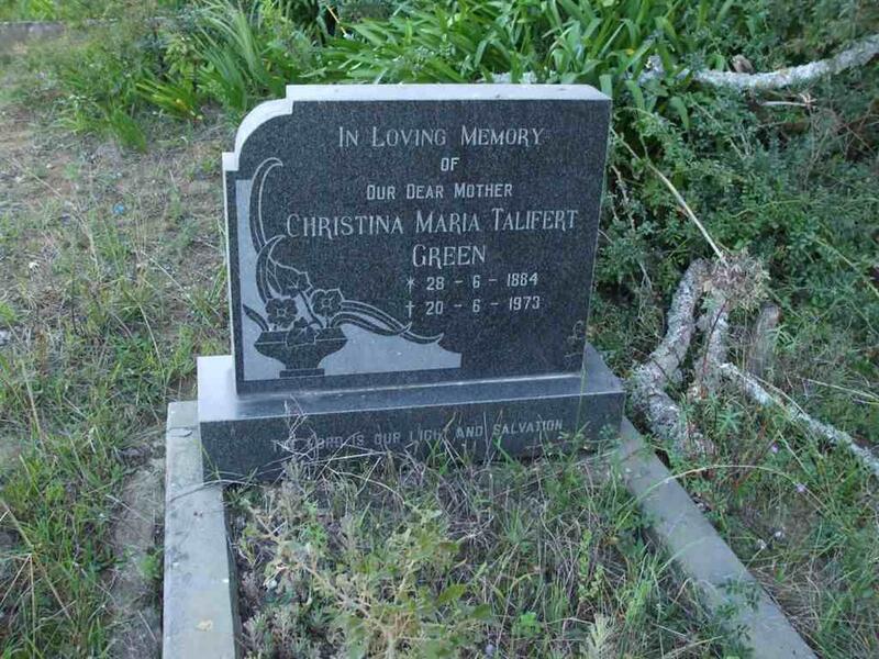 GREEN Christina Maria Talifert 1884-1973