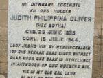 OLIVER Judith Philippina nee BOTHA 1895-1944
