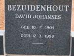 BEZUIDENHOUT David Johannes 1904-1998