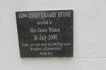 12. Centenary stone - unveiled by Cissie Wilmot