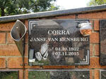 RENSBURG Corra, Janse van 1932-2015