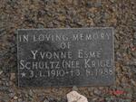SCHULTZ Yvonne Esmé nee KRIGE 1910-1988