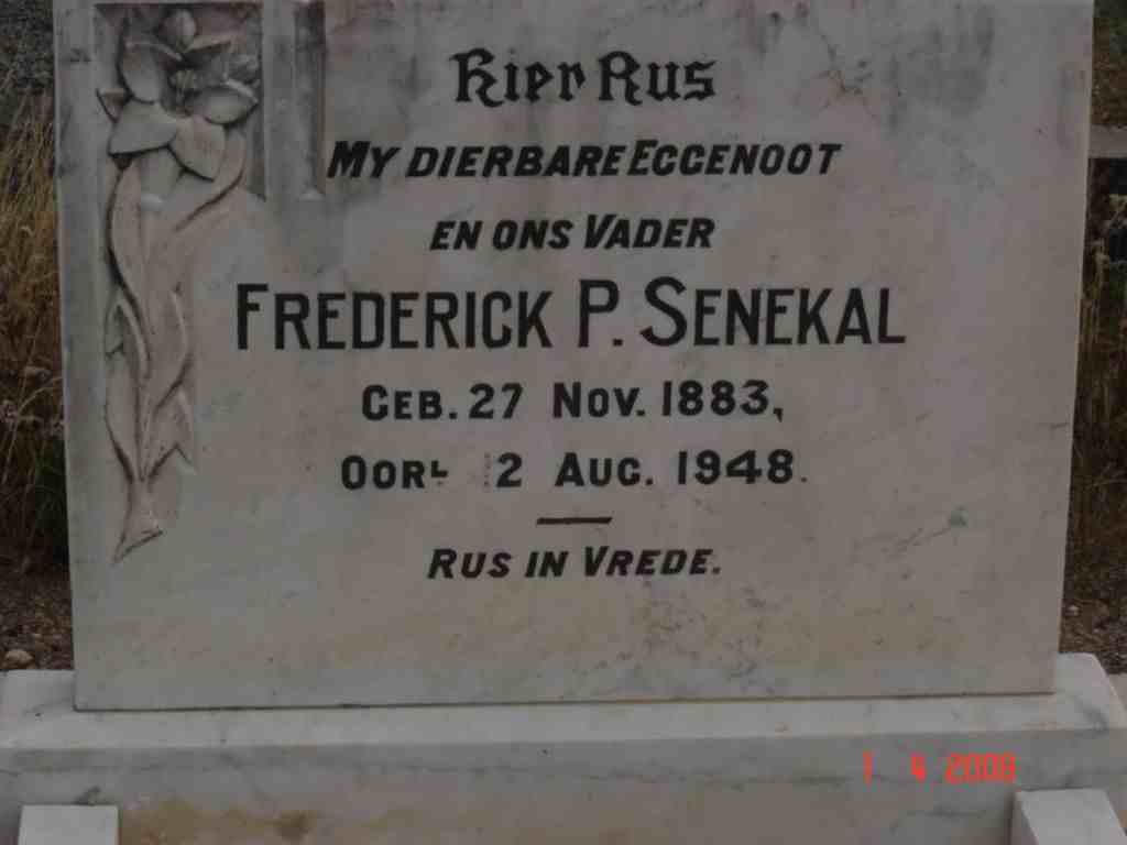 SENEKAL Frederick P. 1883-1948