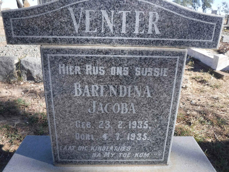VENTER Barendina Jacoba 1935-1935