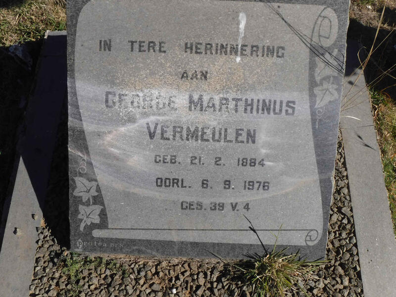 VERMEULEN George Marthinus 1884-1976