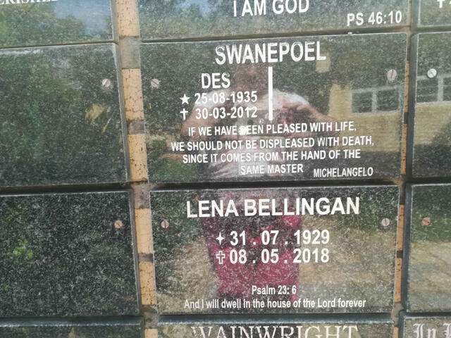 SWANEPOEL Des 1935-2012 :: BELLINGAN Lena 1929-2018