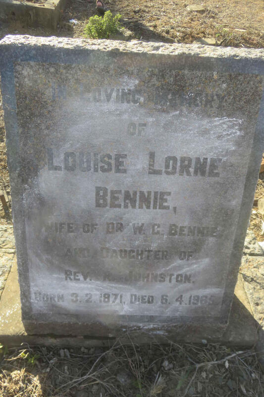 BENNIE Louise Lorne nee JOHNSTON 1871-1965