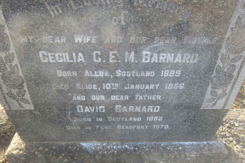 BARNARD David 1888-1970 & Cecilia C.E.M 1889-1956