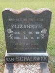 SCHALKWYK Elizabeth, van 1960-1961