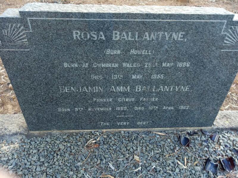 BALLANTYNE Benjamin Amm 1889-1962 & Rosa HOWELL 1886-1955