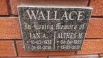 WALLACE Ian A. 1933-2014 & Althea M. 1935-2012