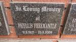 FREEMANTLE Phyllis 1921-2009