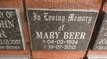 BEER Mary 1924-2013