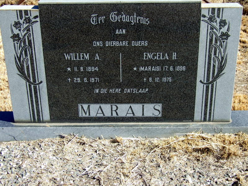 MARAIS Willem A. 1894-1971 & Engela H. MARAIS 1896-1975