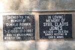 JONES Donald Reuben 1920-1997 & Sybil Gladys 1928-2014