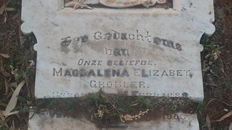 GROBLER Magdalena Elizabet 1889-190?