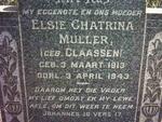 MULLER Elsie Chatrina nee CLAASSEN 1913-1943
