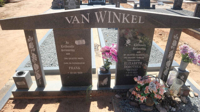WINKEL Frank, van 1929- & Elizabeth Dorothia 1933-2010