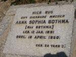 BOTHMA Anna Sophia nee BOTHMA 1891-1950