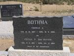 BOTHMA Thomas A. 1897-1969 & Cecilia P. OLIVIER 1901-1994