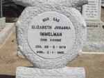 IMMELMAN Elizabeth Johanna nee VISSER 1879-1960